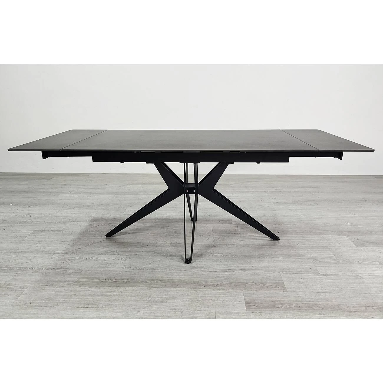 Стіл обідній розкладний Vincent Ceramic 140-200x90x75 графіт матовий/чорний (кераміка+метал)