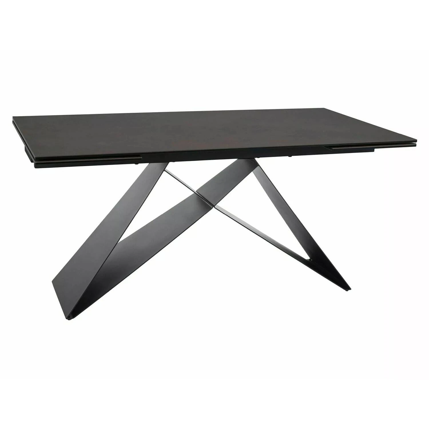 Стіл обідній розкладний Signal Westin Ceramic 160-240x90x77 коричневий ossido bruno/чорний матовий