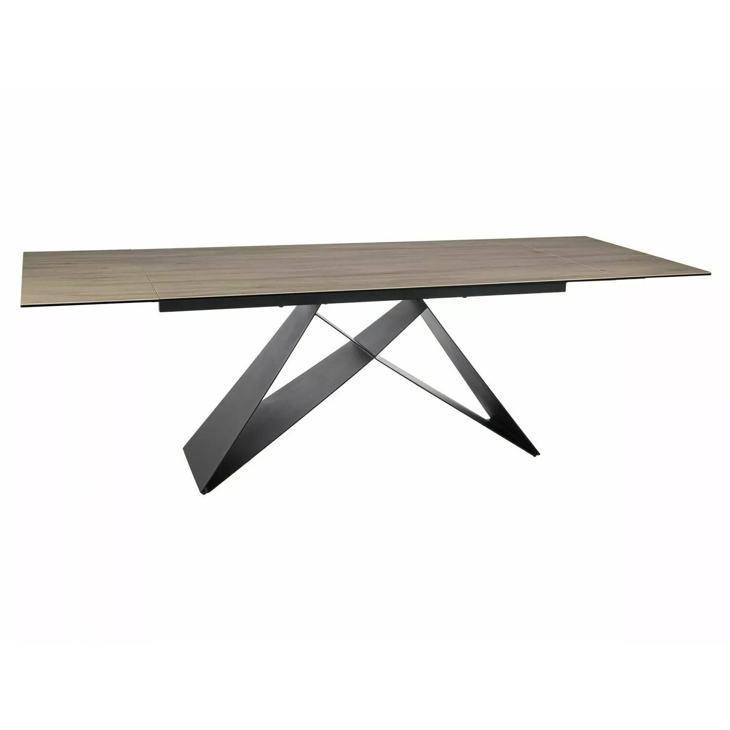 Стіл обідній розкладний Signal Westin Ceramic 160-240x90x77 світло-коричневий sabbia/чорний матовий