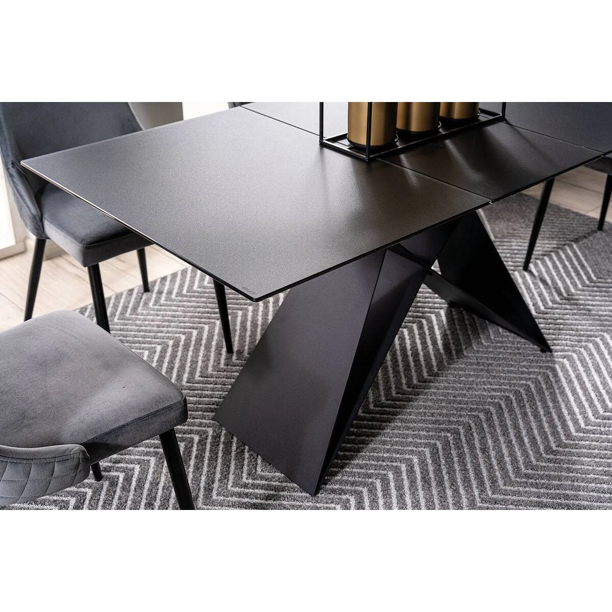 Стіл обідній розкладний Signal Westin SG 120-160x80x76 чорний/чорний матовий