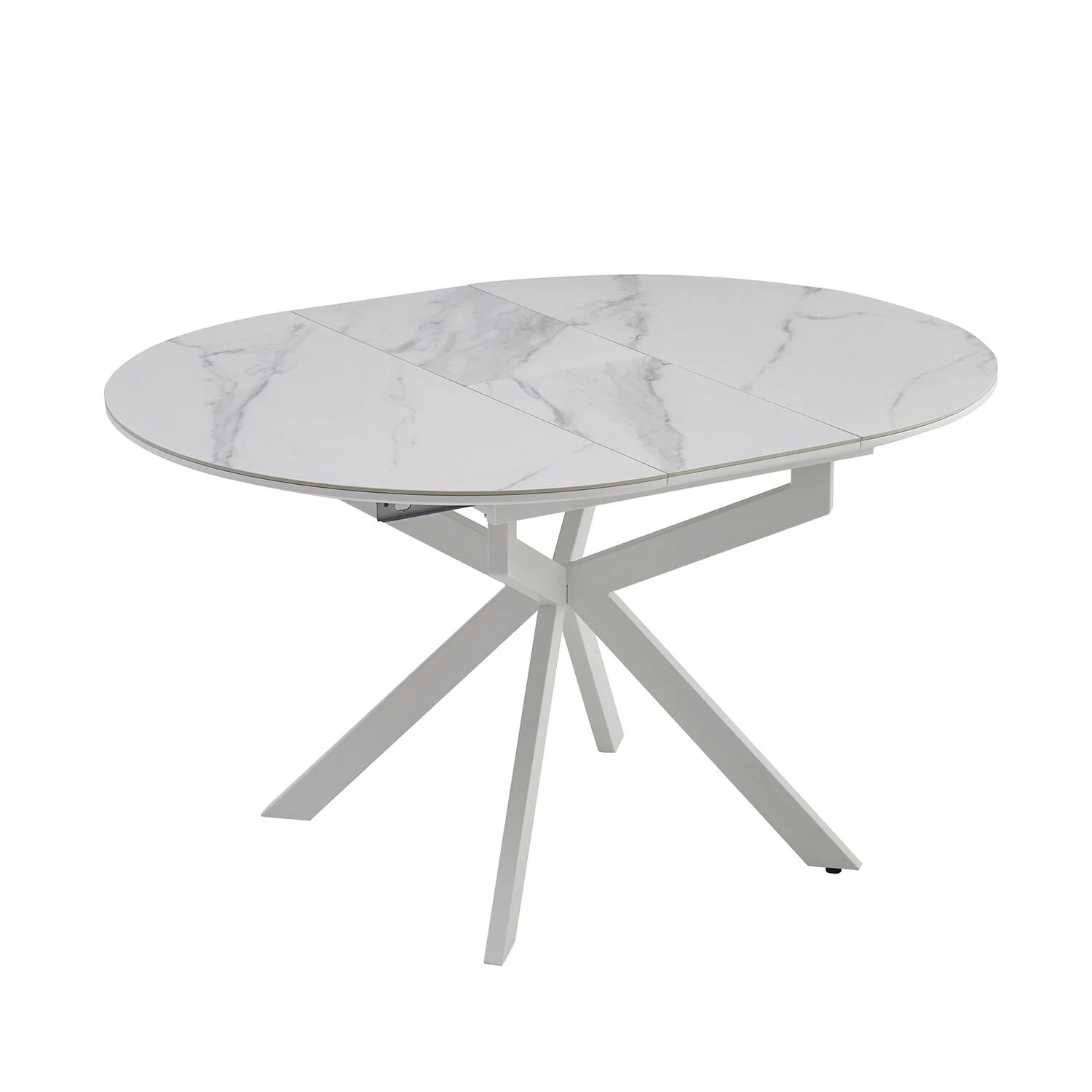 Стіл обідній розкладний Bjorn Atlas 105-138х105х76 Snow white Matt (White leg)