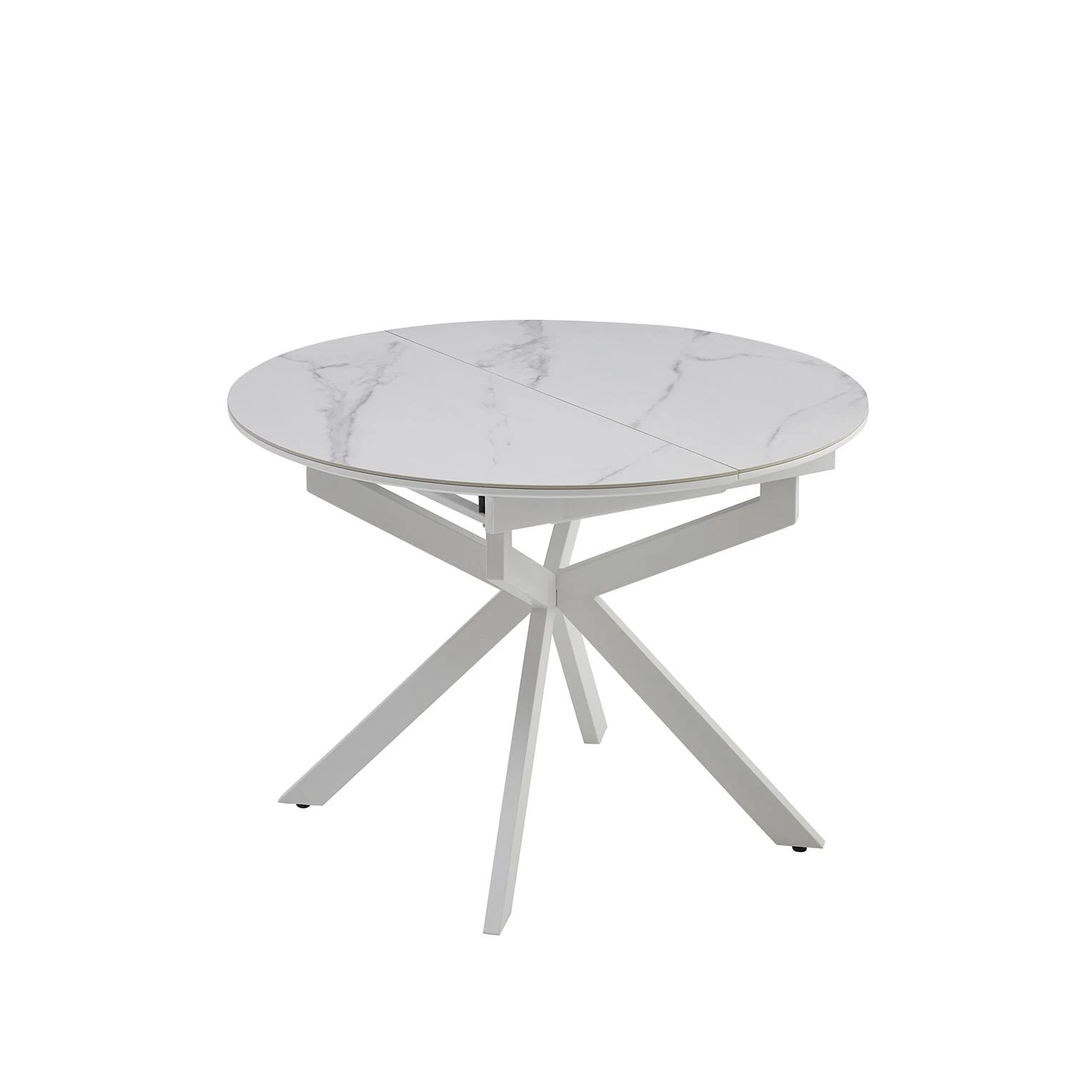 Стіл обідній розкладний Bjorn Atlas 105-138х105х76 Snow white Matt (White leg)