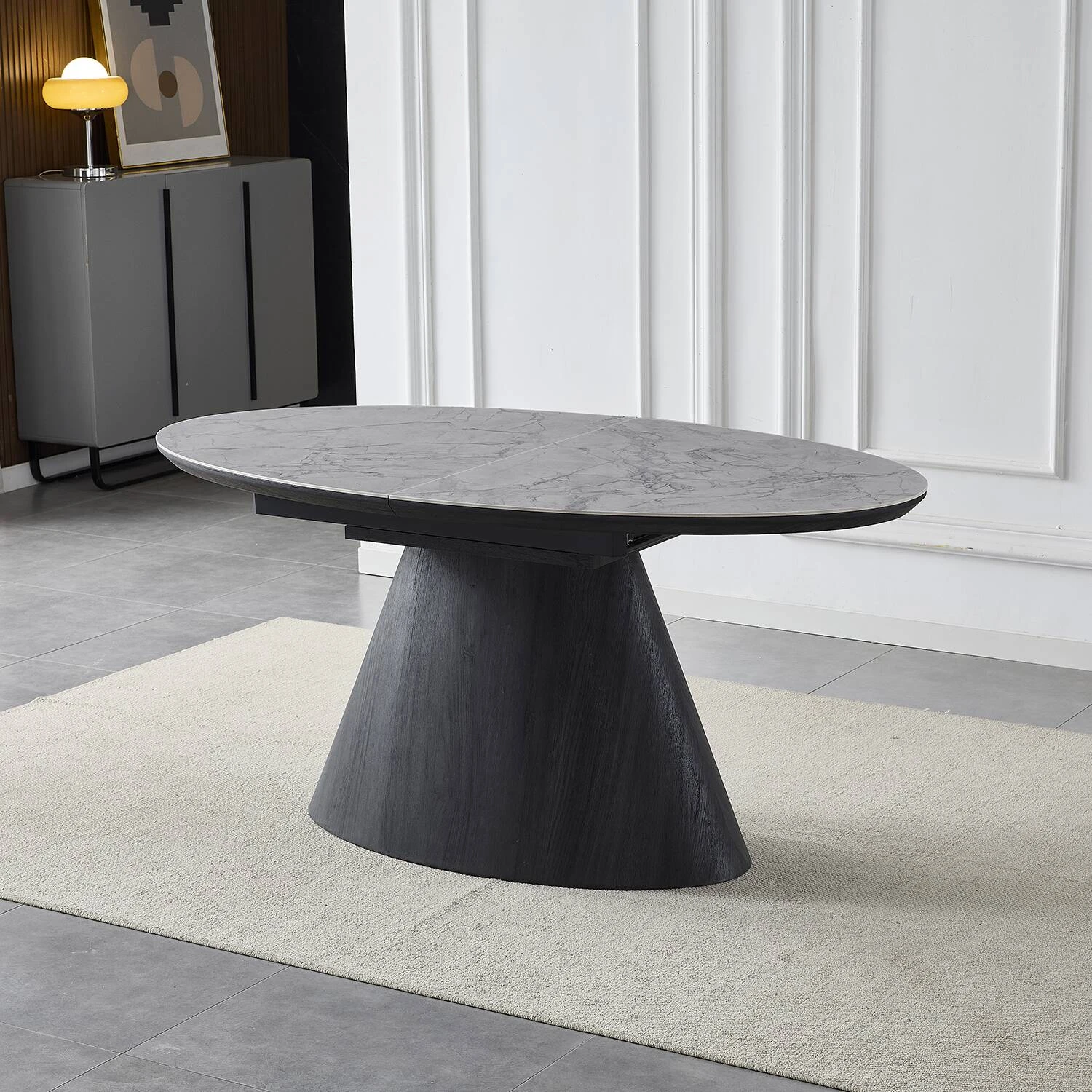 Стіл обідній розкладний Bjorn Clement-B 160-200х90х76 Alpine Grey Glossy