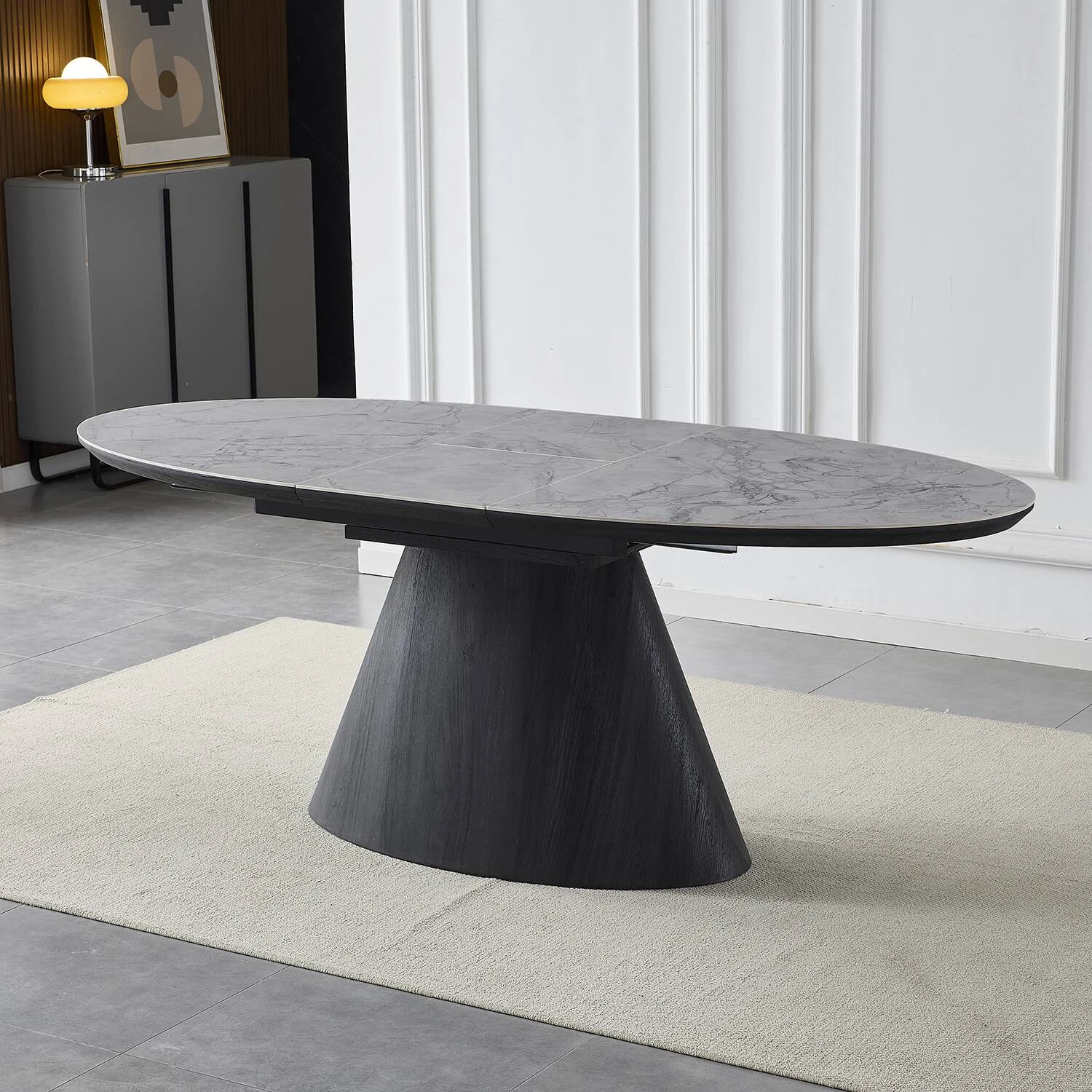 Стіл обідній розкладний Bjorn Clement-B 160-200х90х76 Alpine Grey Glossy