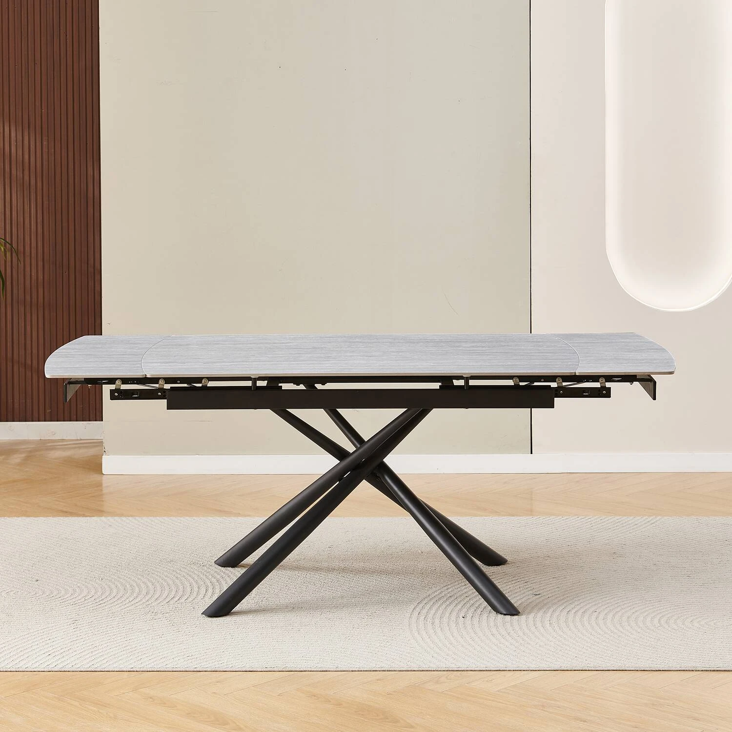 Стіл обідній розкладний Bjorn Philip 140-200х90х76 Grey Travertine matt