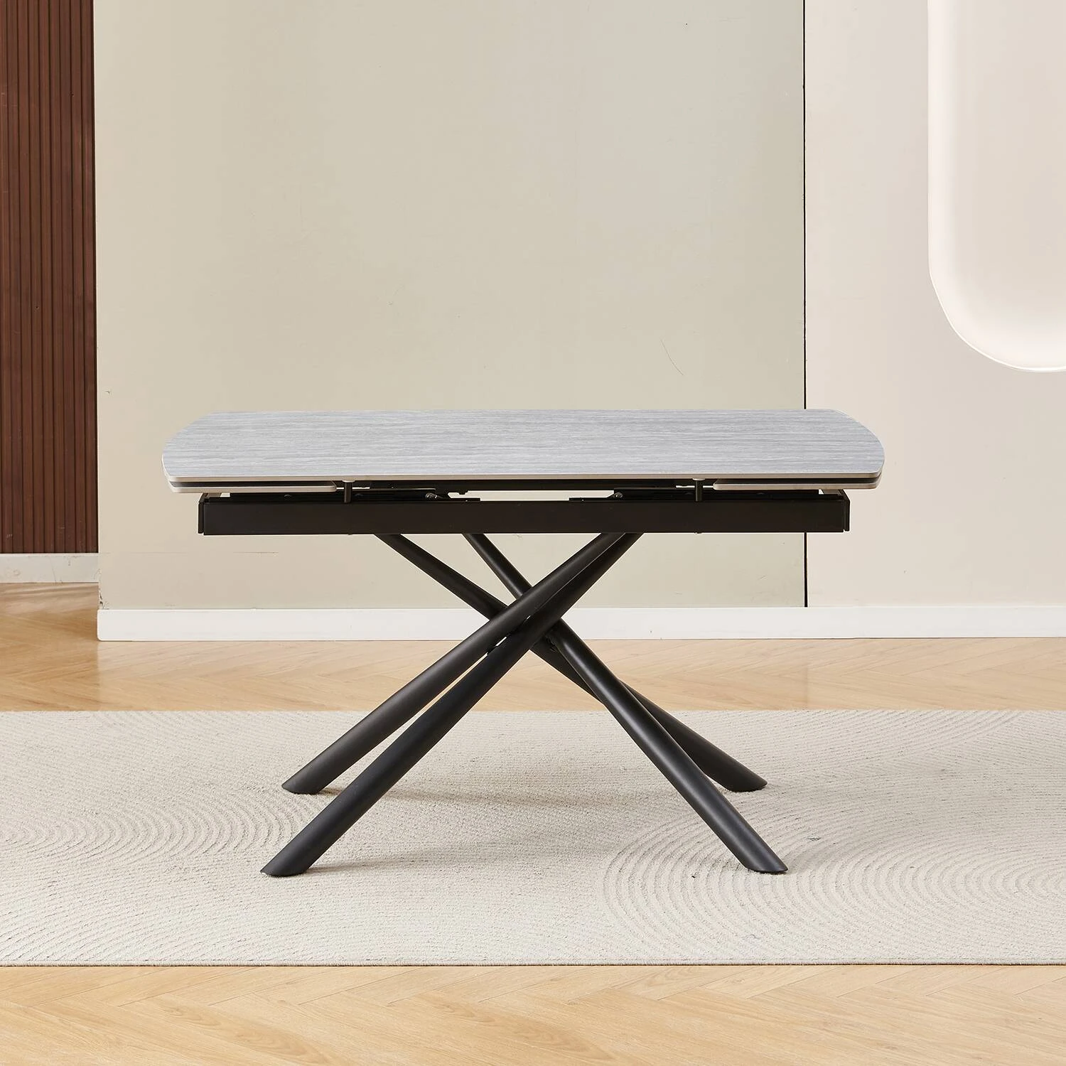 Стіл обідній розкладний Bjorn Philip 140-200х90х76 Grey Travertine matt