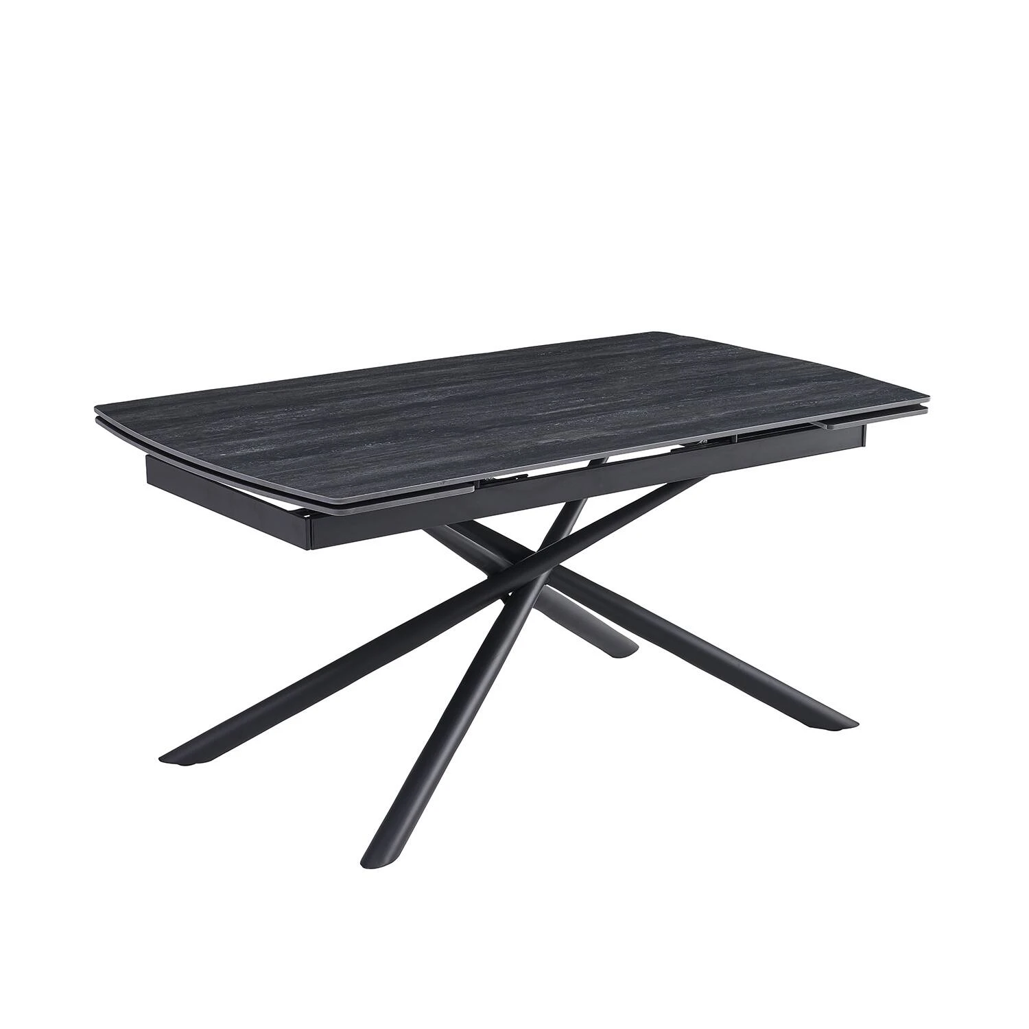 Стіл обідній розкладний Bjorn Philip 160-220х90х76 Black Travertine matt