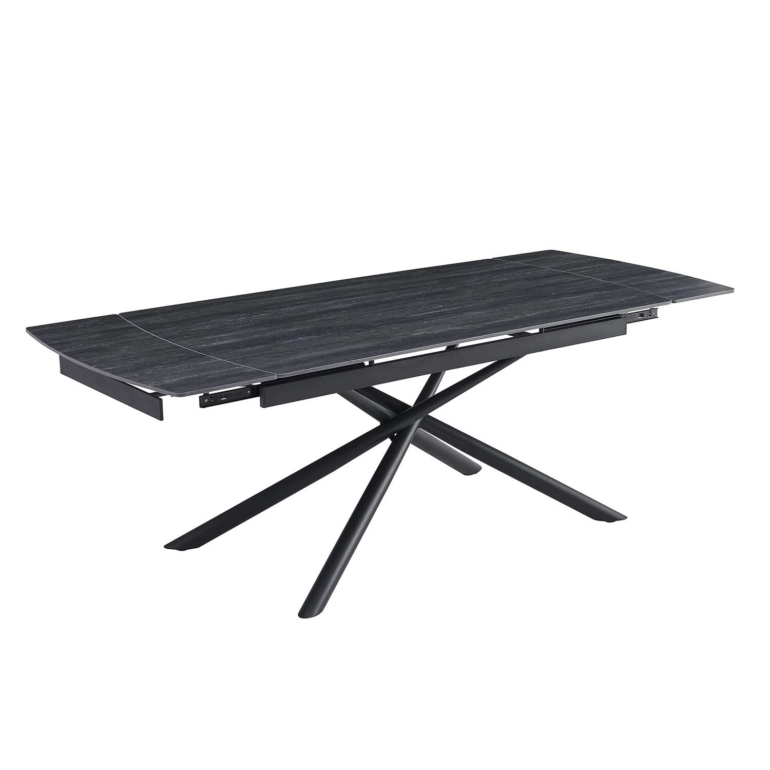 Стіл обідній розкладний Bjorn Philip 160-220х90х76 Black Travertine matt