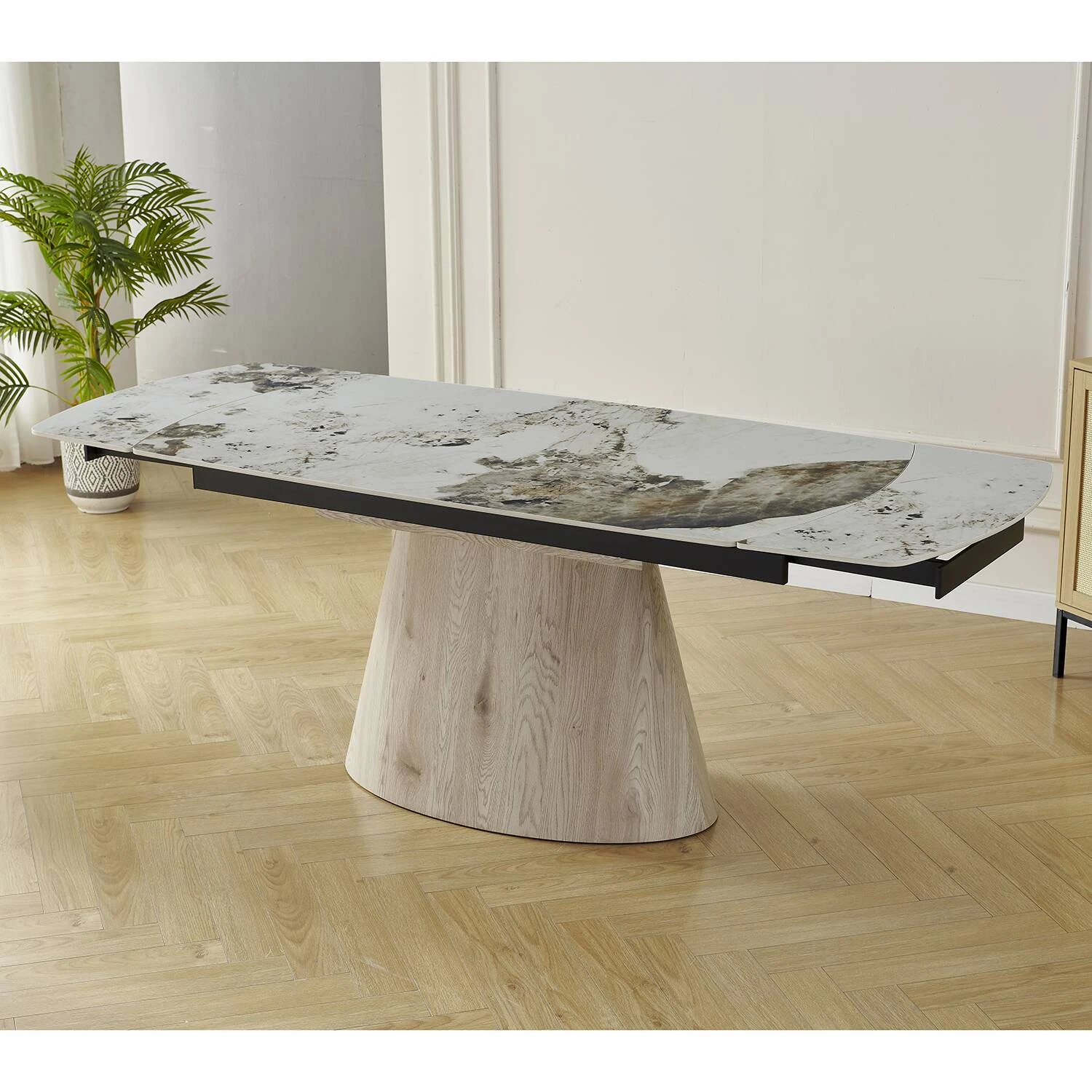 Стіл обідній розкладний Bjorn Clement-T Wood 160-220х90х76 Pandora Glossy