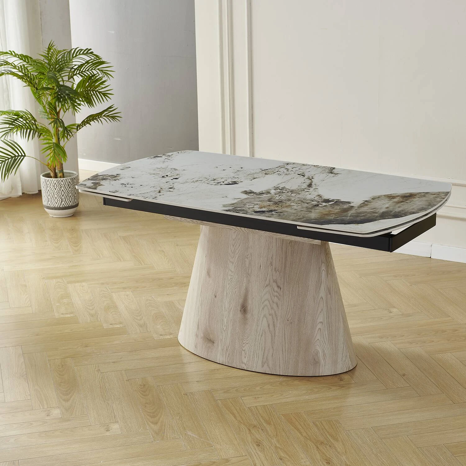 Стіл обідній розкладний Bjorn Clement-T Wood 160-220х90х76 Pandora Glossy