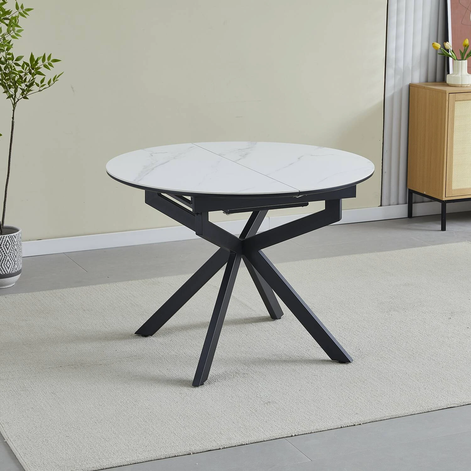 Стіл обідній розкладний Bjorn Atlas 105-138х105х76 Snow White Matt