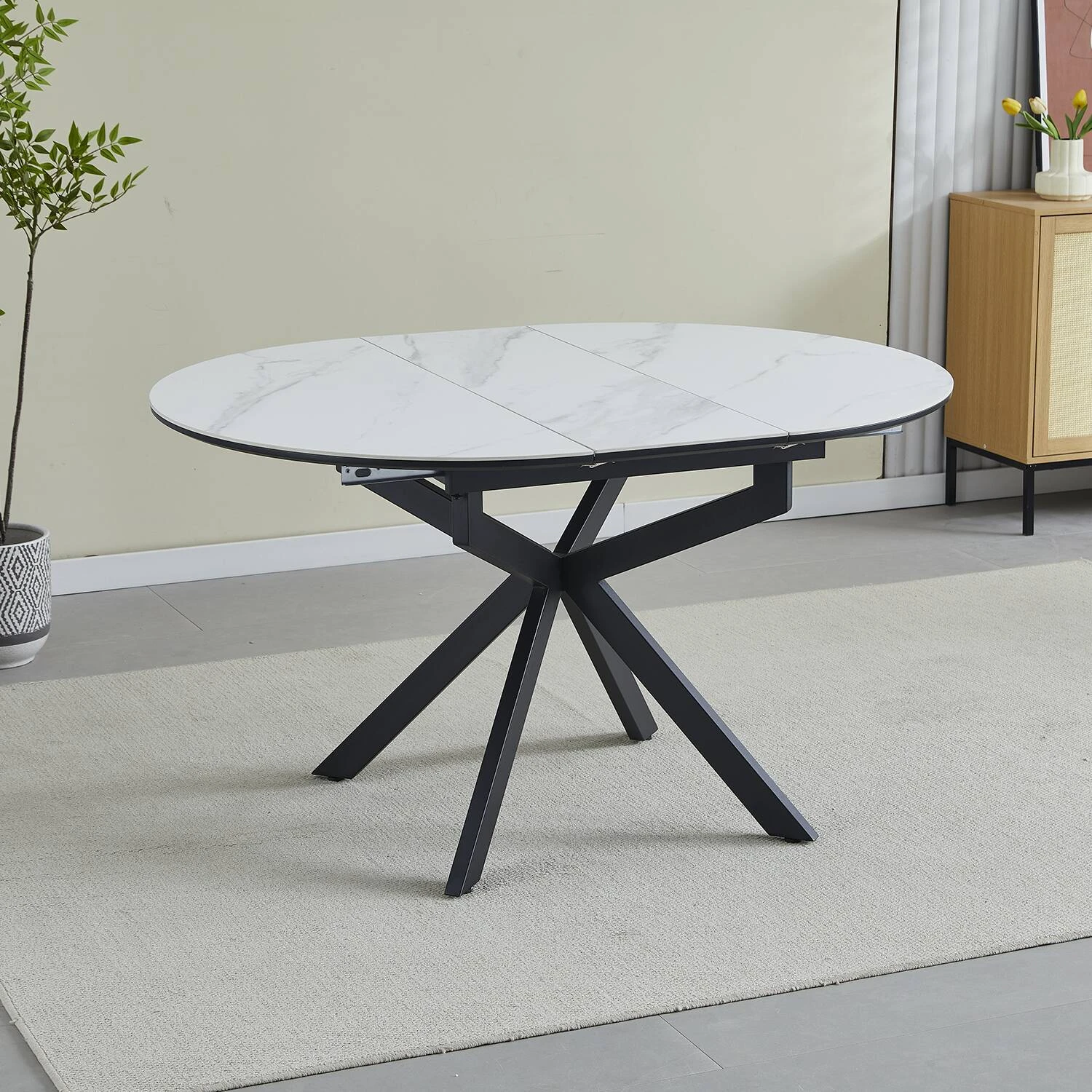Стіл обідній розкладний Bjorn Atlas 105-138х105х76 Snow White Matt