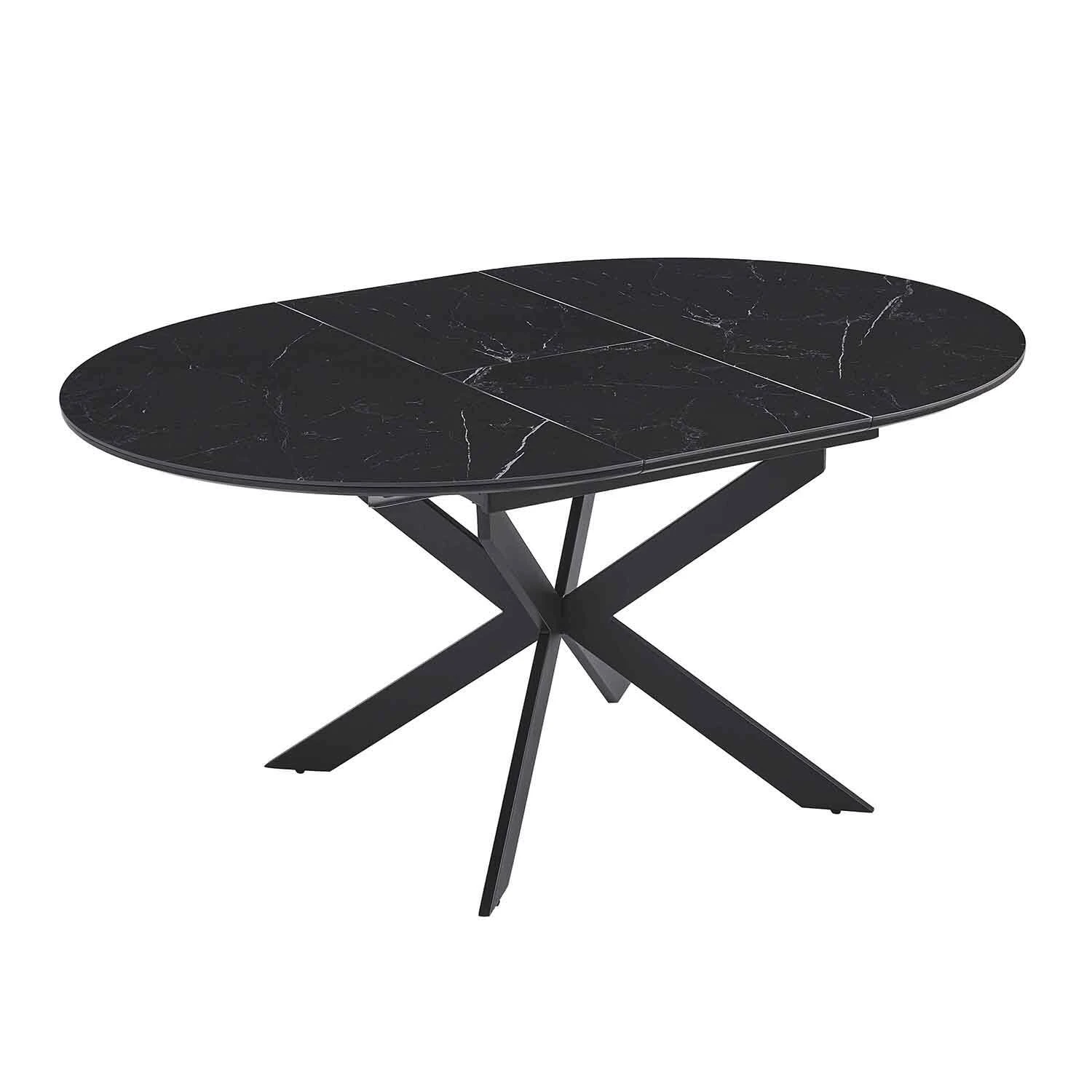 Стіл обідній розкладний Bjorn Atlas 120-160х120х76 Shks black Matt