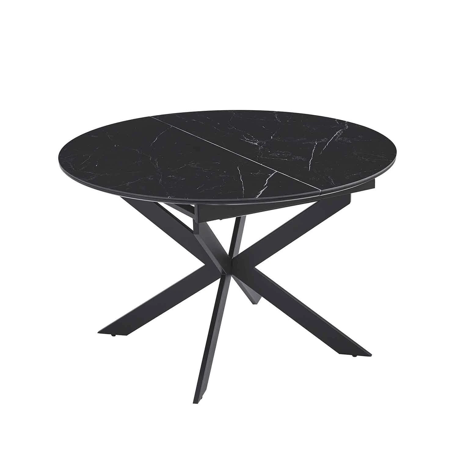 Стіл обідній розкладний Bjorn Atlas 120-160х120х76 Shks black Matt