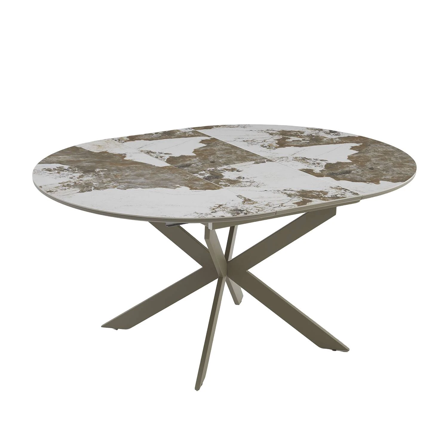 Стіл обідній розкладний Bjorn Atlas 120-160х120х76 Beige Pandora Glossy (Sahara leg)