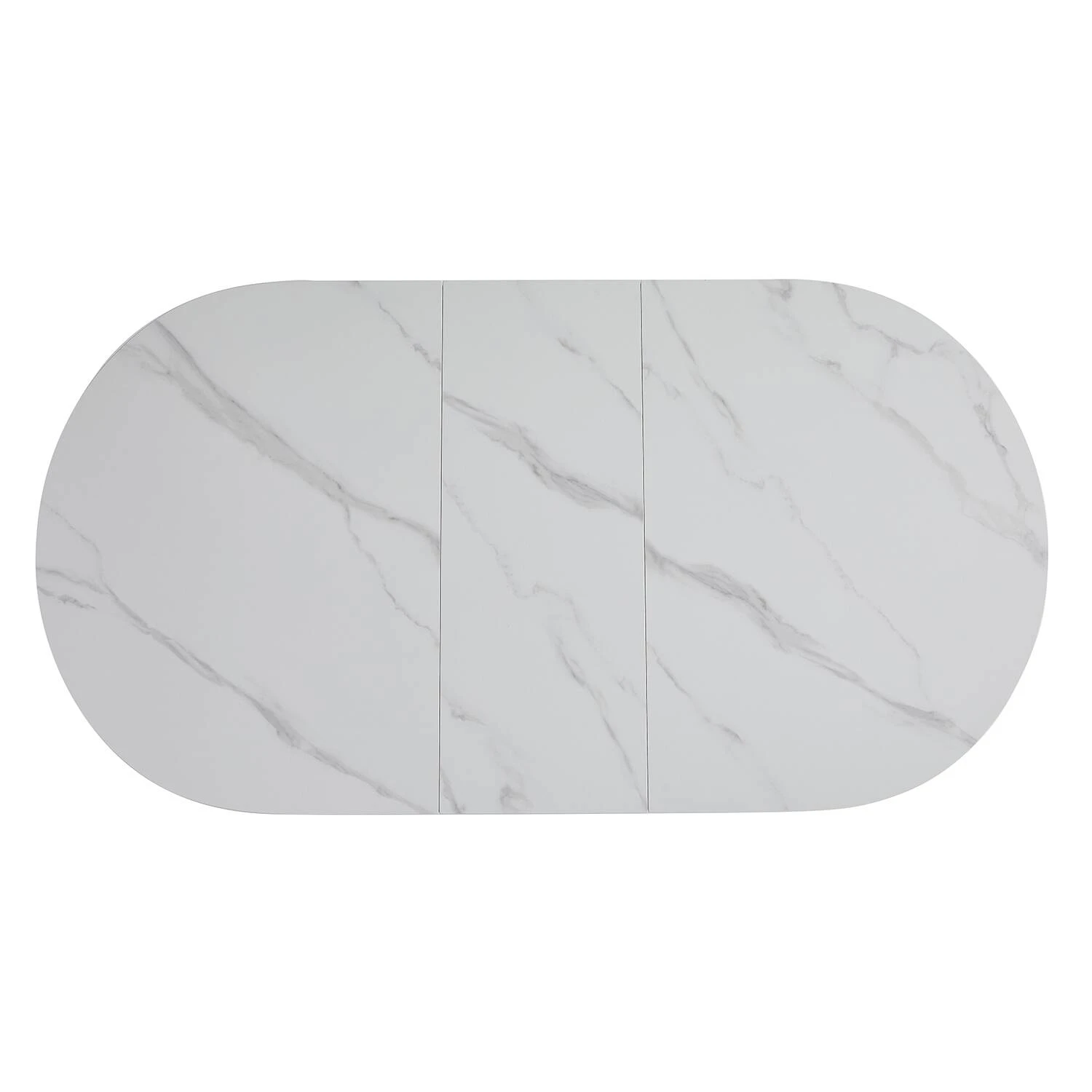 Стіл обідній розкладний Bjorn Askold Ellipse 120-150x80x76 Snow White Matt
