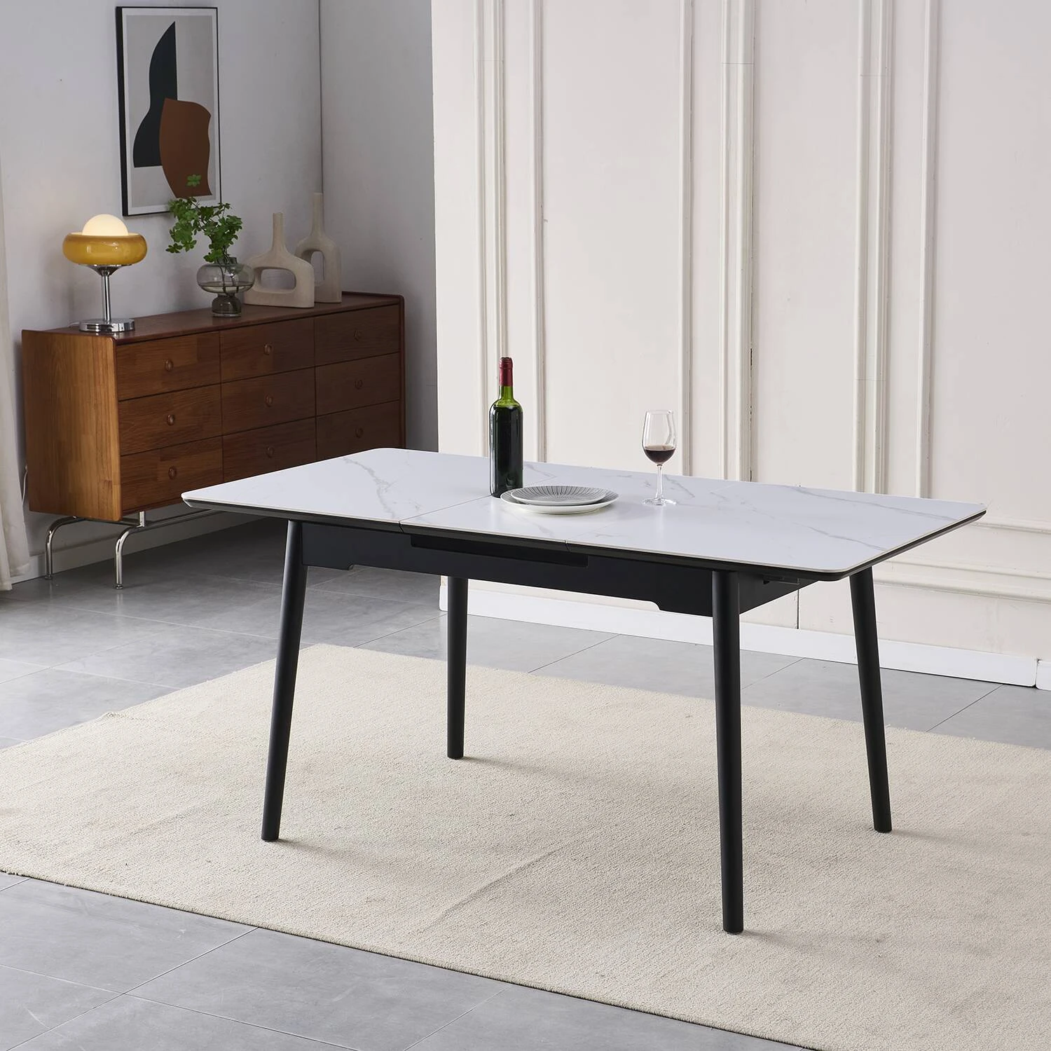 Стіл обідній розкладний Bjorn Torino 120-160x80x76 Snow White Matt