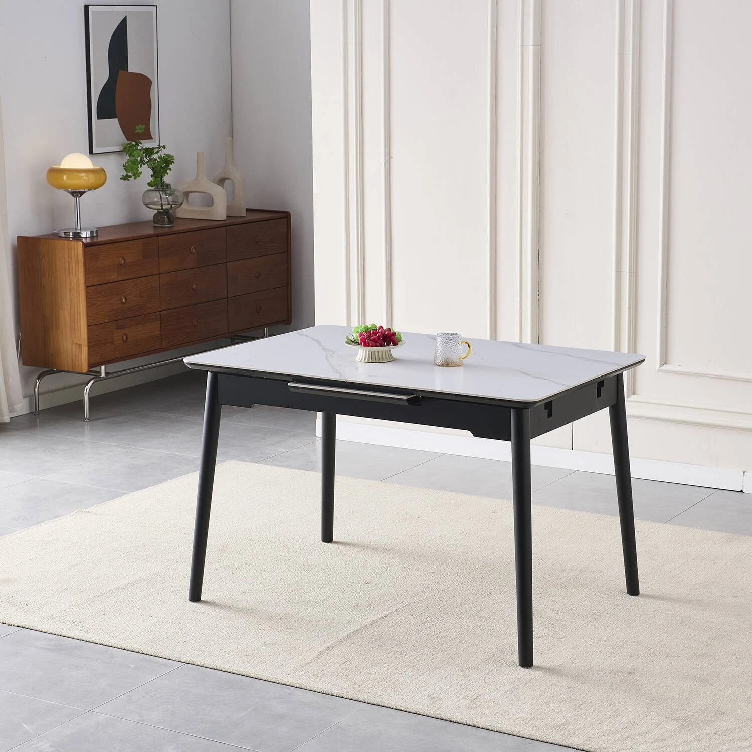 Стіл обідній розкладний Bjorn Torino 120-160x80x76 Snow White Matt