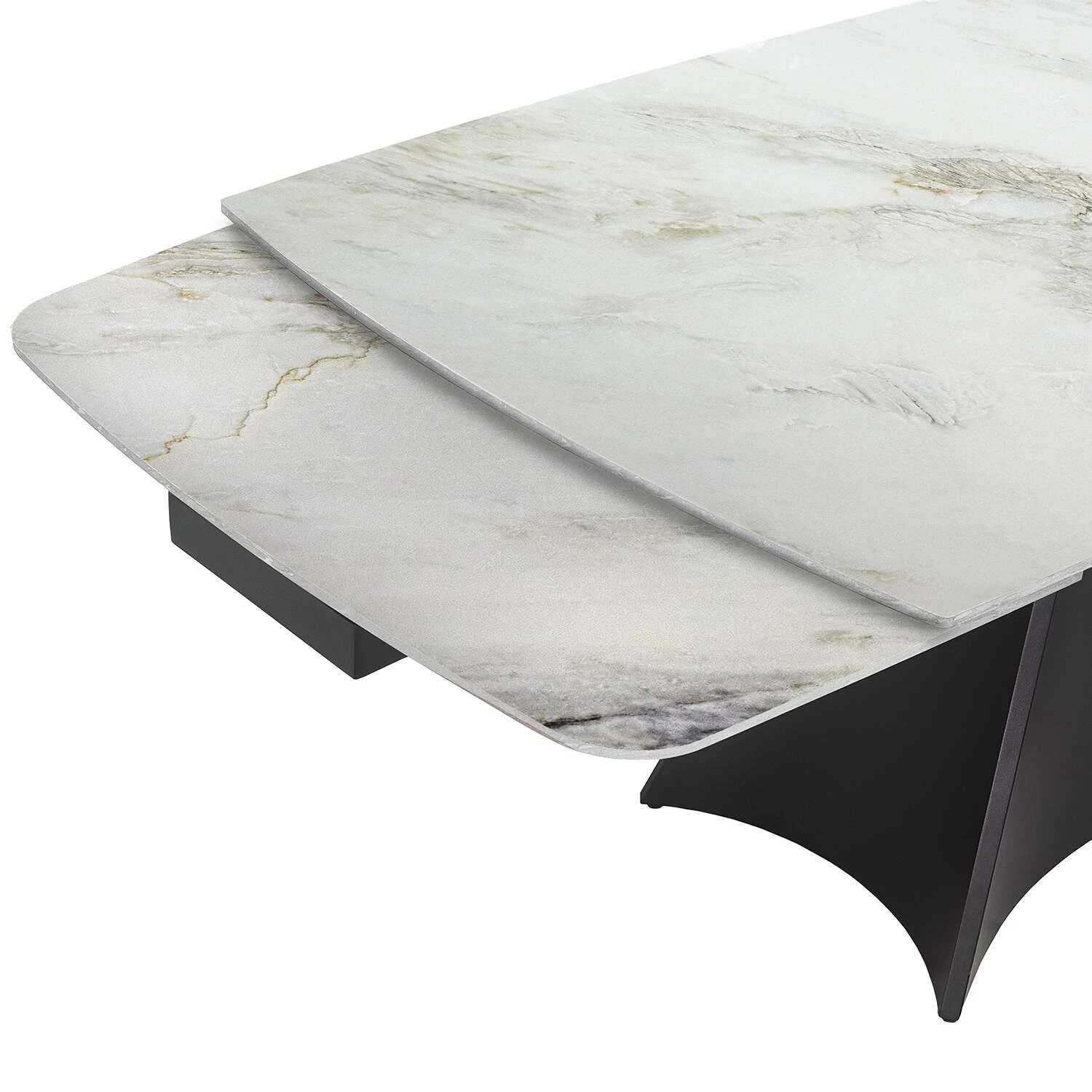Стіл обідній розкладний Bjorn Norman 160-240х90х75 White Golden Glossy