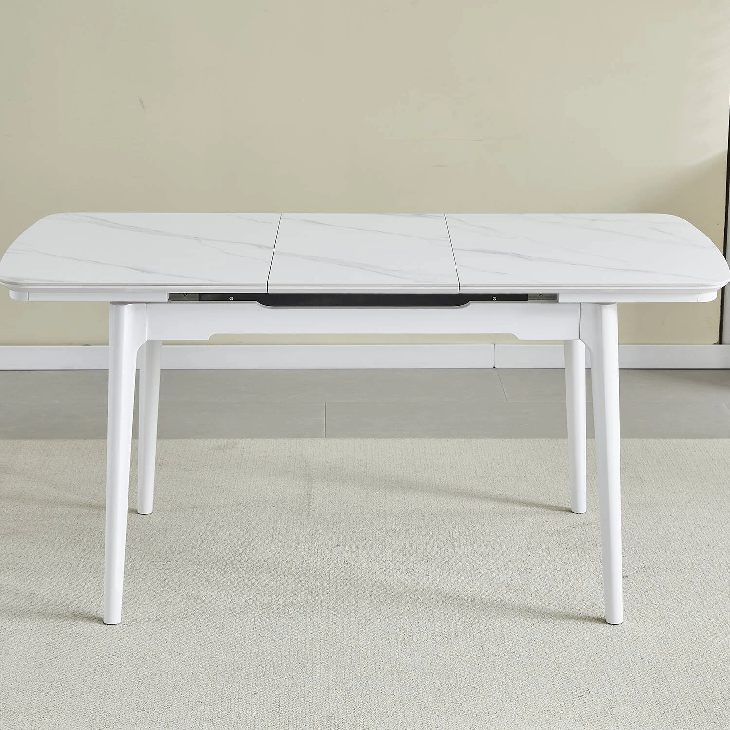 Стіл обідній розкладний Bjorn Askold 120-160х80х76 Snow White Matt (white legs)
