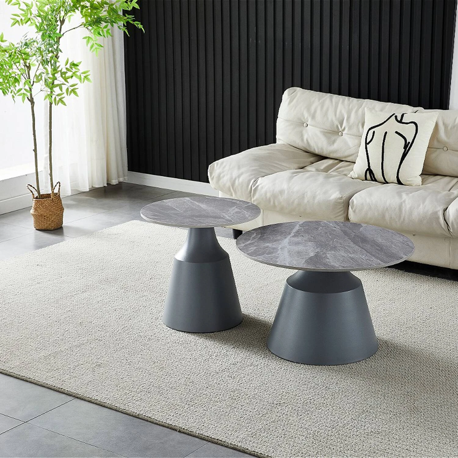 Комплект журнальних столів Bjorn Hagen d70+d50 Italy grey Glossy