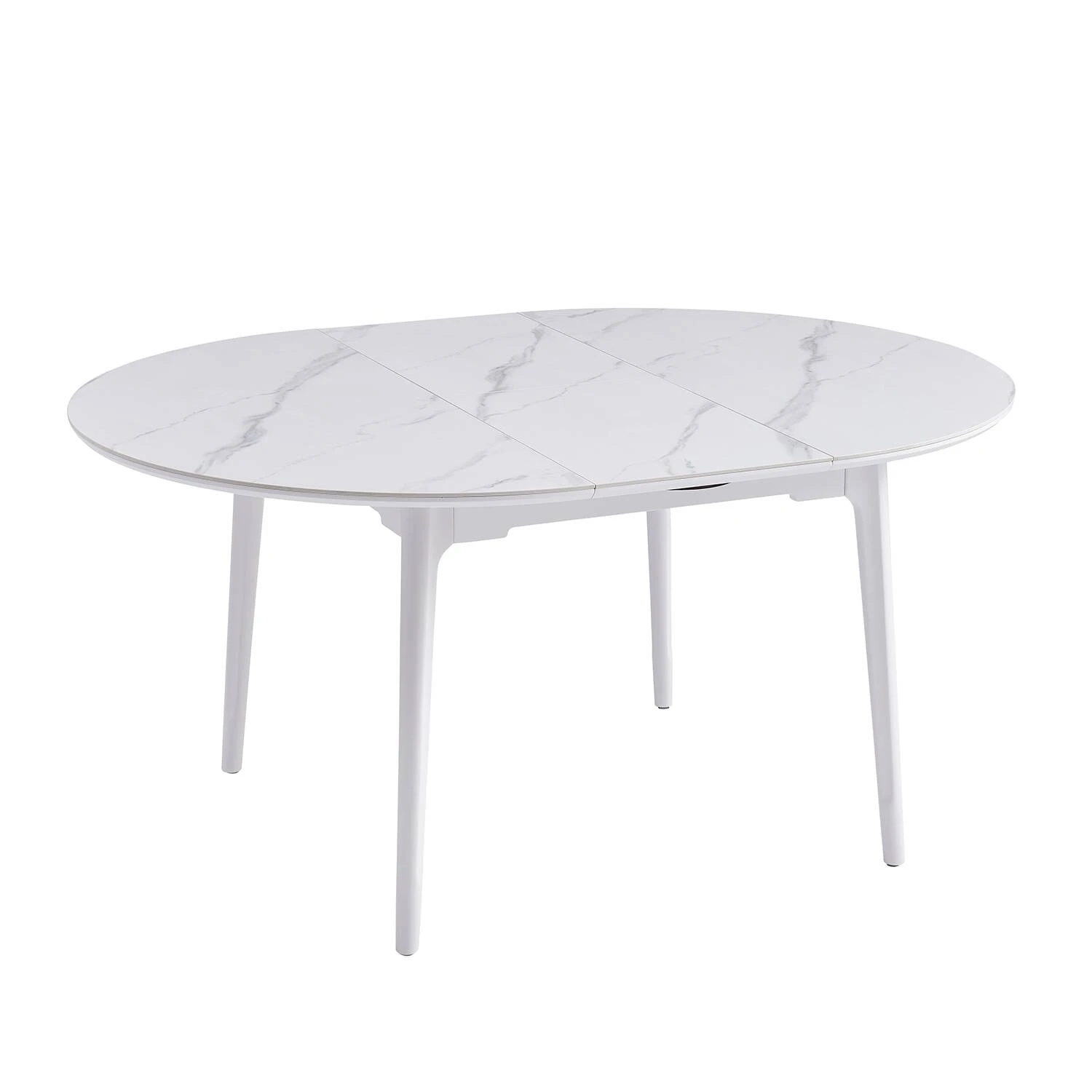 Стіл обідній розкладний Bjorn Askold R 120-160х120х76 Snow White Matt (white leg)