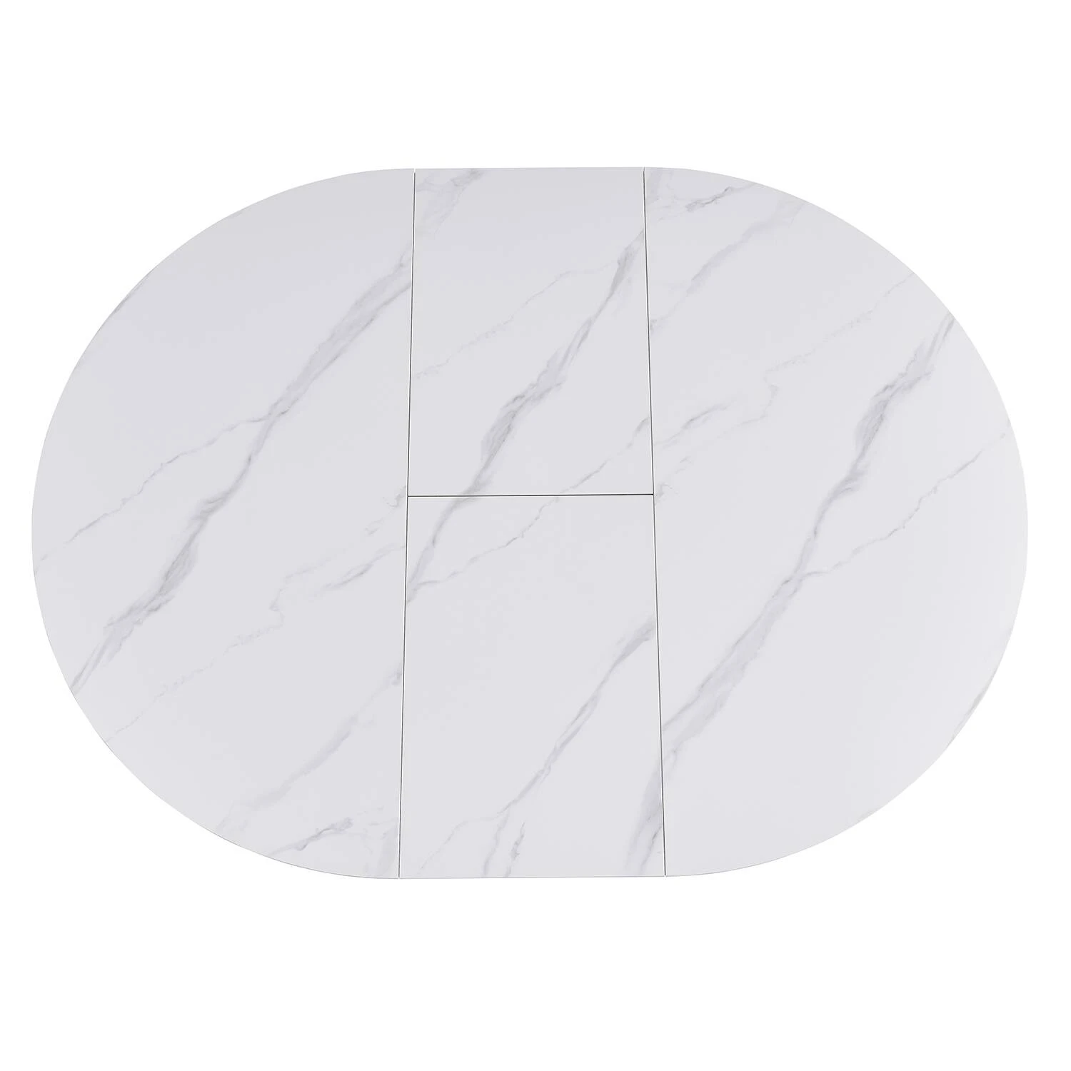 Стіл обідній розкладний Bjorn Askold R 120-160х120х76 Snow White Matt (white leg)