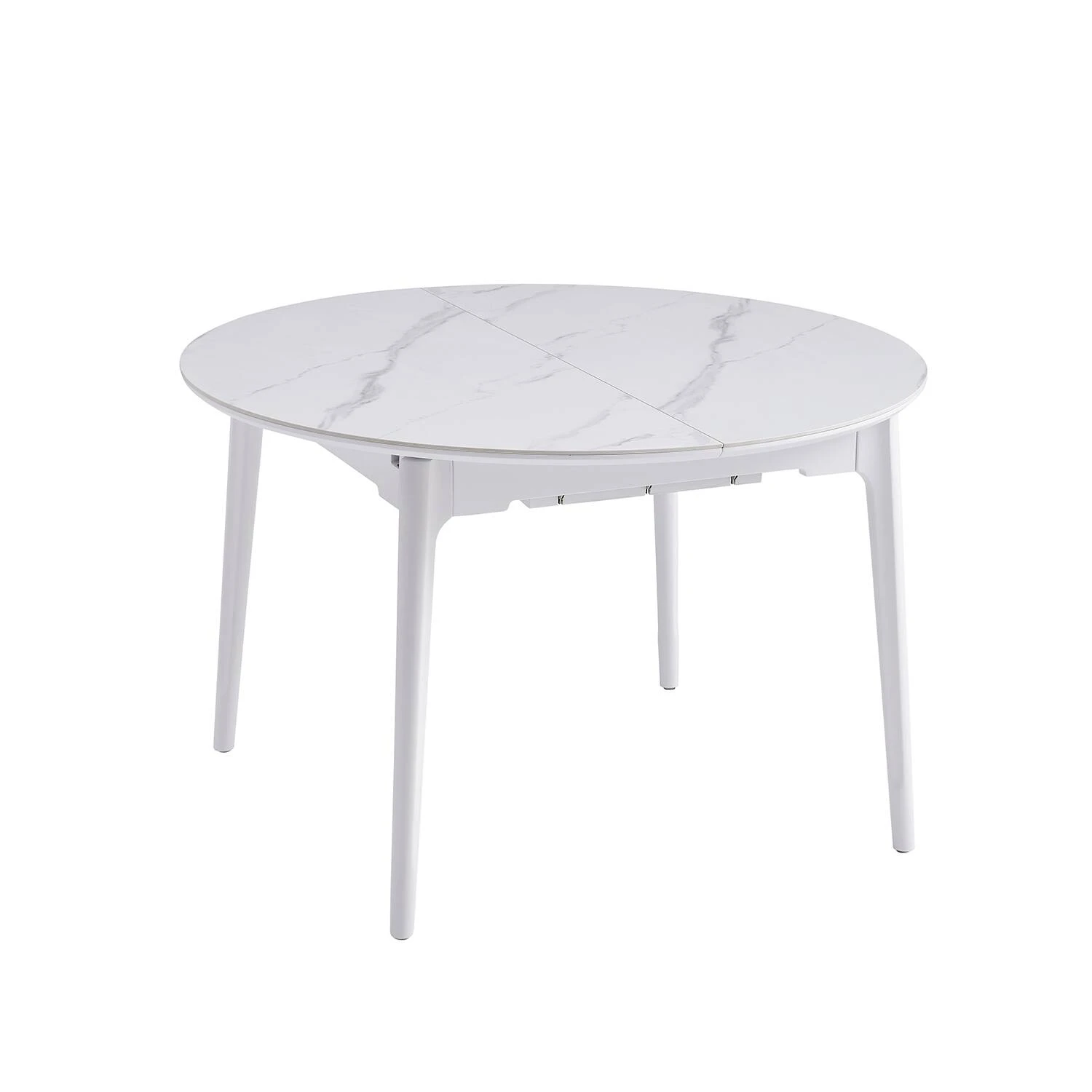 Стіл обідній розкладний Bjorn Askold R 120-160х120х76 Snow White Matt (white leg)
