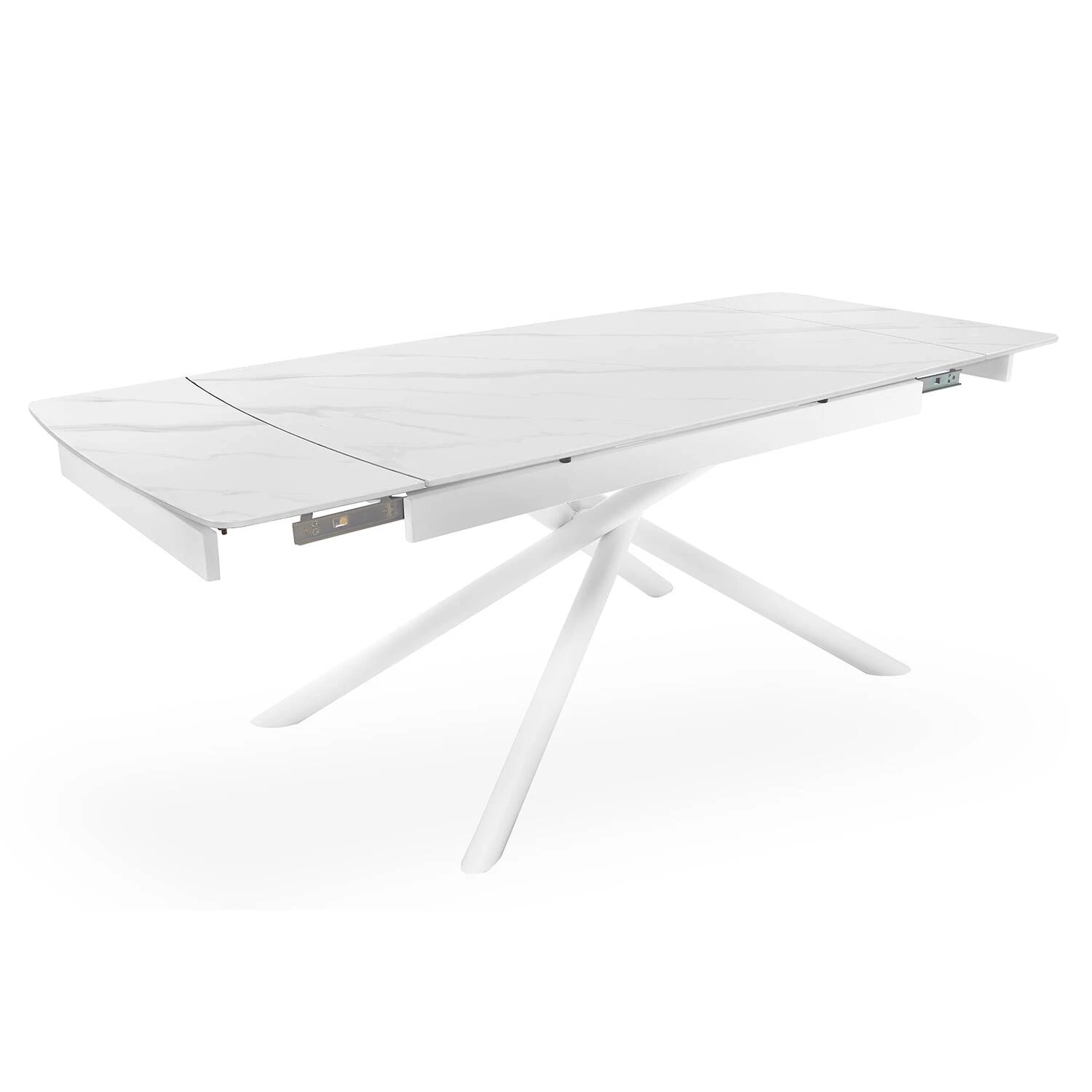 Стіл обідній розкладний Bjorn Philip 140-200х90х75 Snow stone Matt (white legs)
