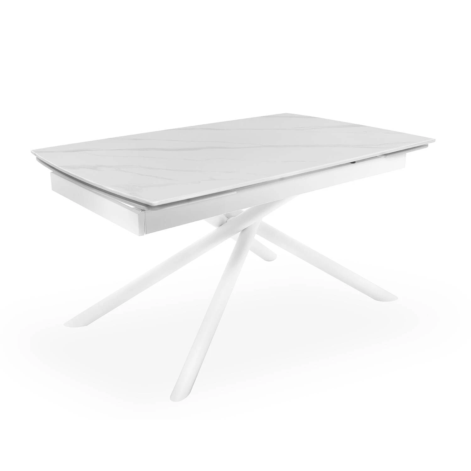 Стіл обідній розкладний Bjorn Philip 140-200х90х75 Snow stone Matt (white legs)