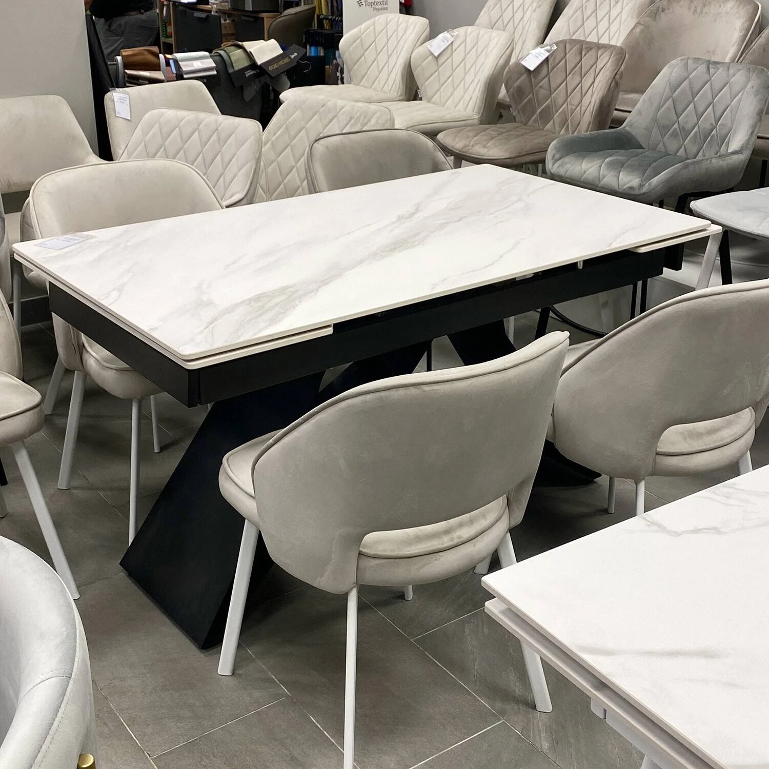 Стіл обідній розкладний Roland (140-200)х80х75 Silver White Silk Matt