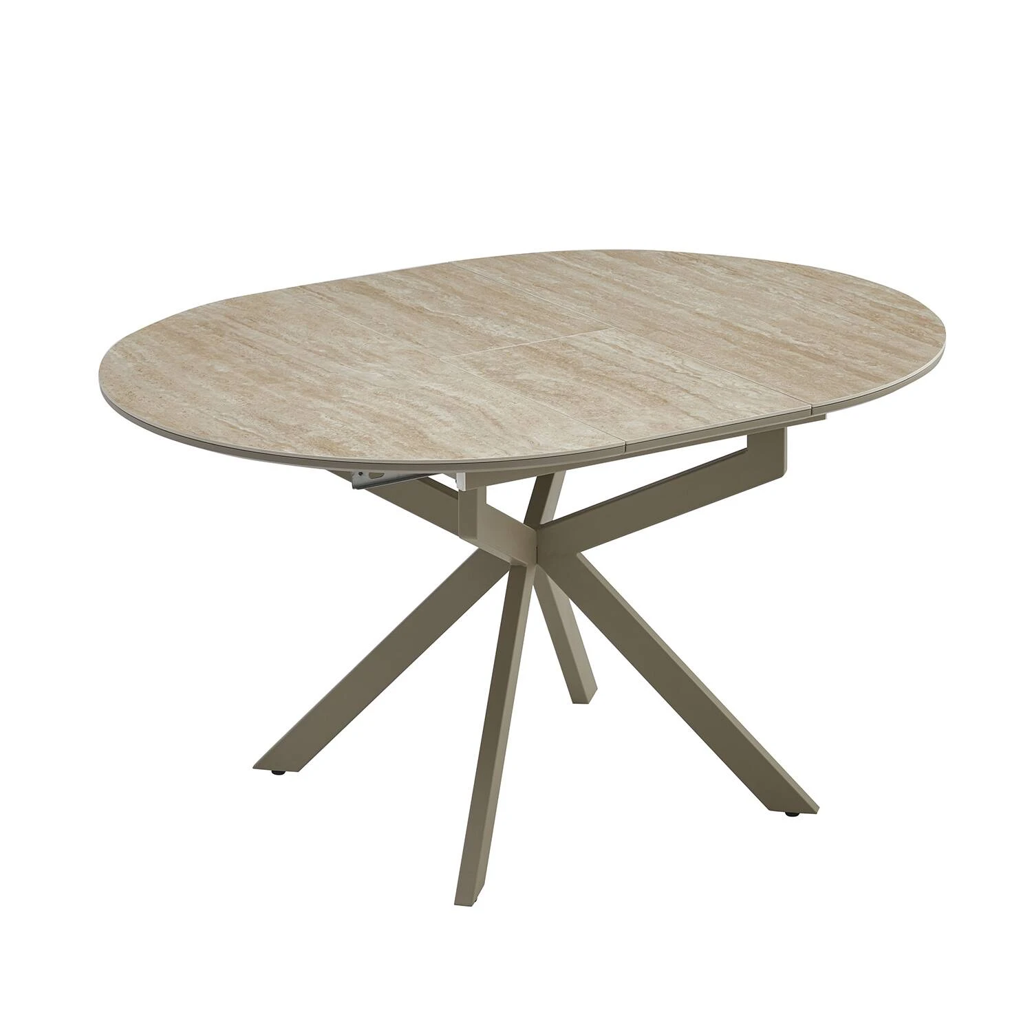 Стіл обідній розкладний Bjorn Atlas 105-138х105х76 Beige Roman Stone Matt (Sahara leg)