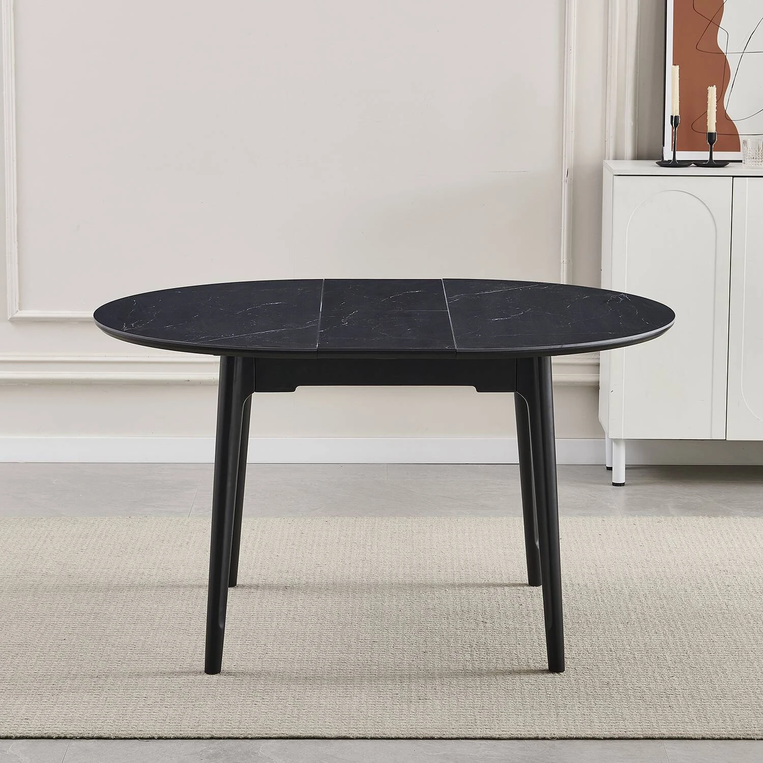 Стіл обідній розкладний Bjorn Askold R 105-135х105х76 Shks Black Matt
