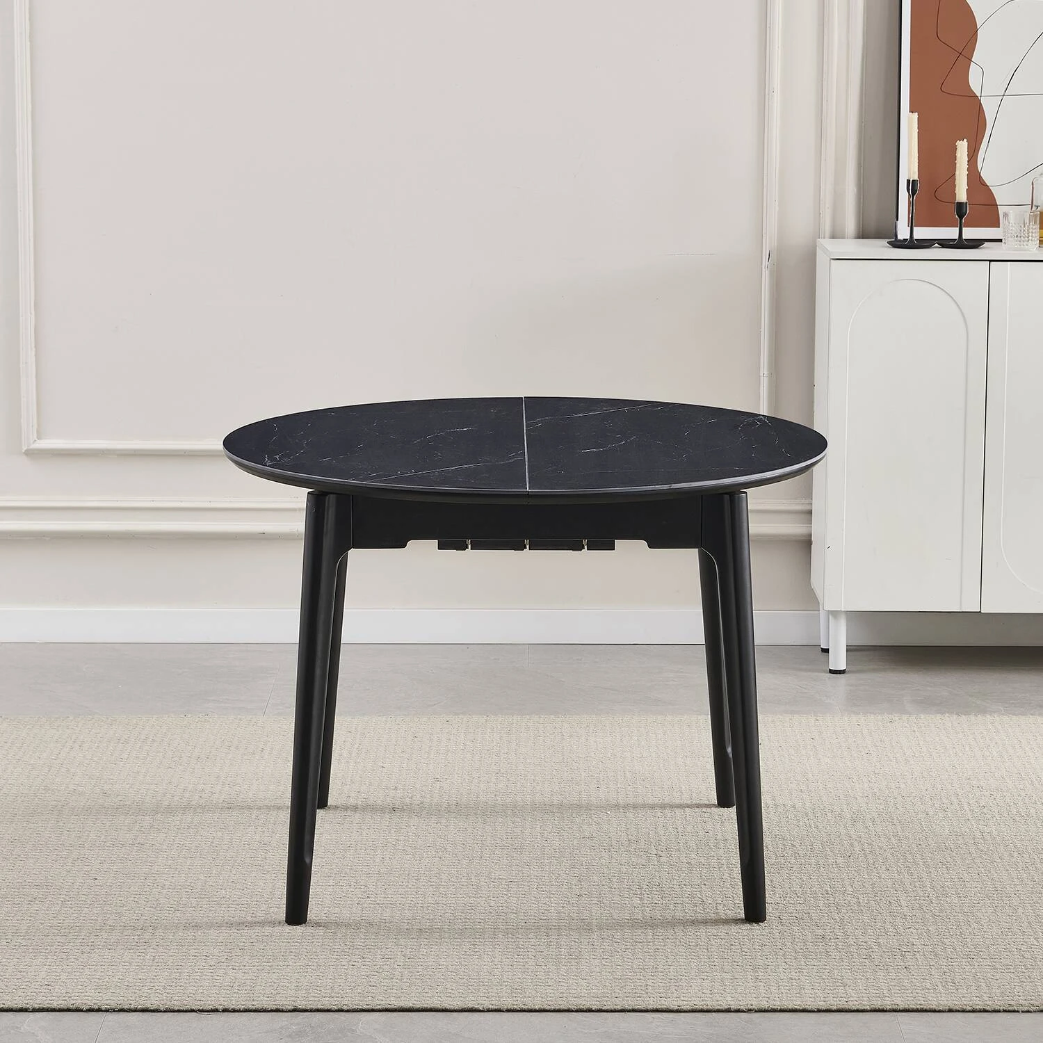 Стіл обідній розкладний Bjorn Askold R 105-135х105х76 Shks Black Matt