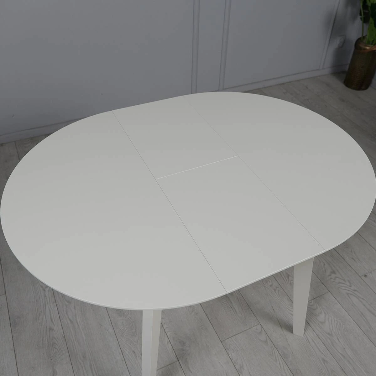 Стіл обідній розкладний Марс-d крем 90-120x90x75 (МДФ+дерево)
