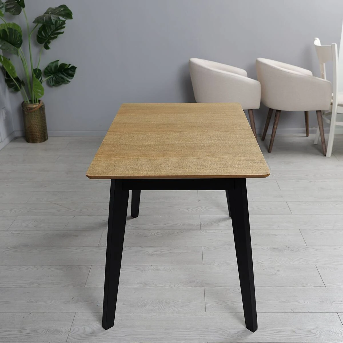 Стіл обідній розкладний Мілан чорний/Black patina 110-140x70x75 (МДФ+дерево)